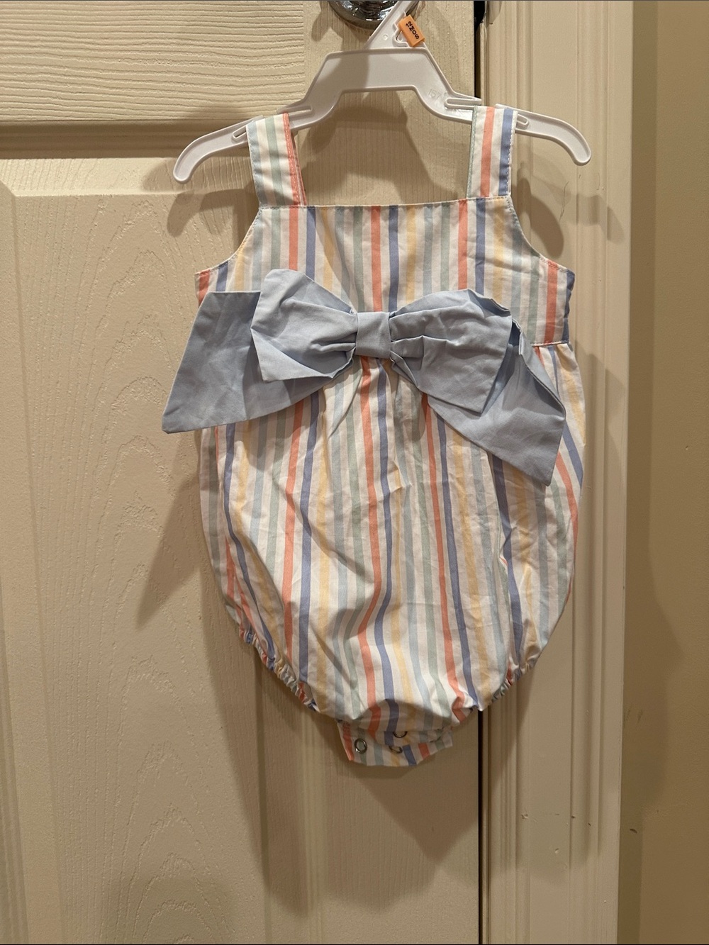 Striped Pastel Bow Baby One-Piece Romper
